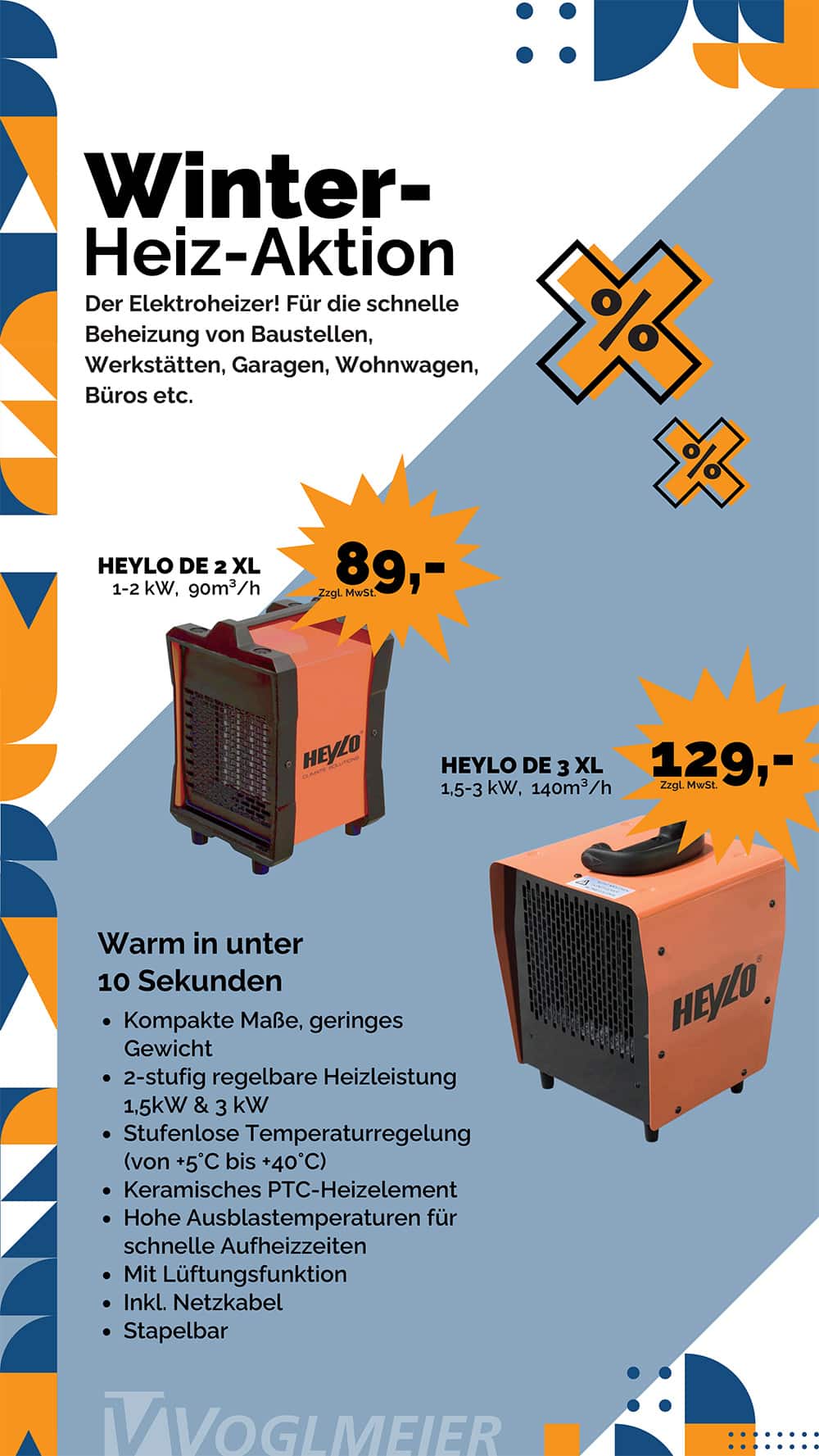 Flyer für Winter-Heiz-Aktion Voglmeier 2025
