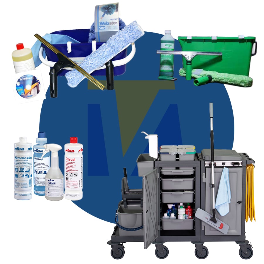 Auswahl an Produkten im Bereich Reinigungsbedarf